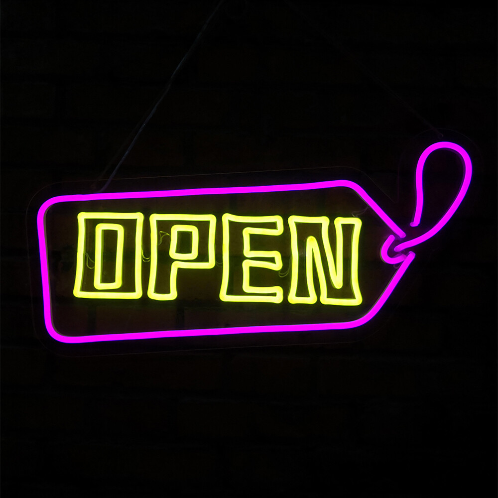20&Prime;x12&Prime; LED Neon Open Sign Light for Store w/ ON & Off Switch Acrylic Background