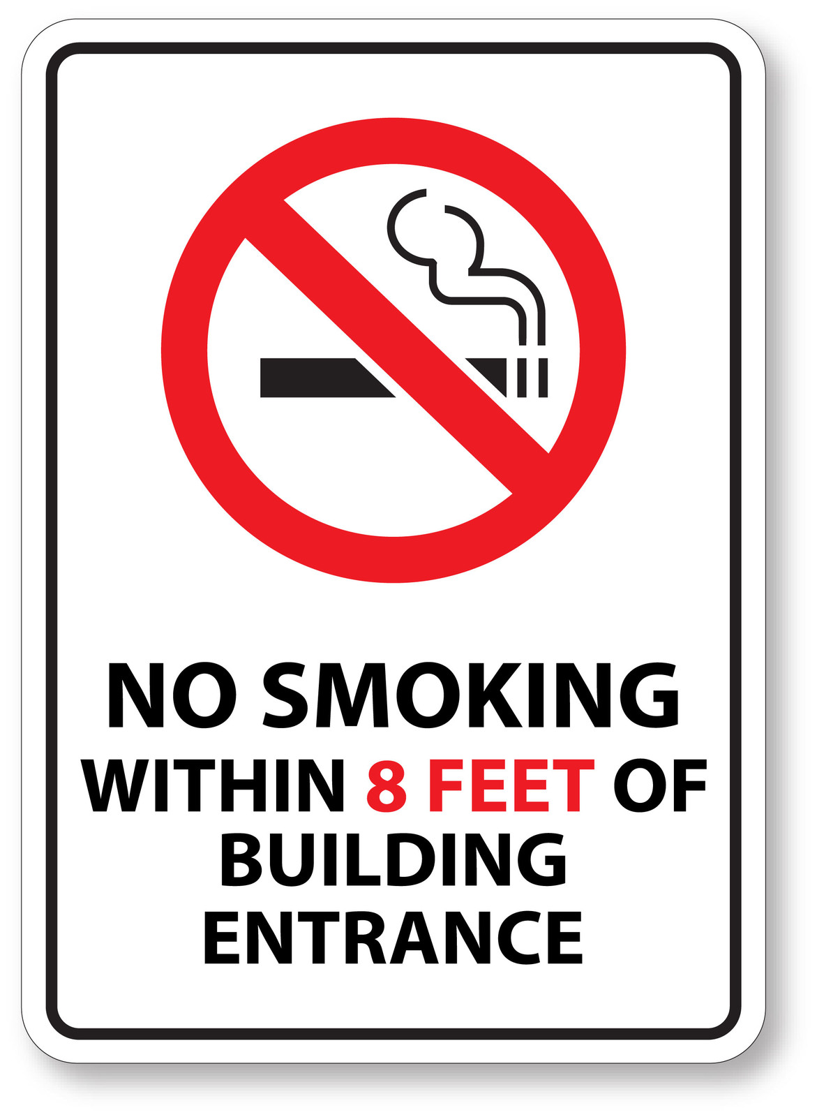 NO SMOKING 8 Feet Sticker Decal waterproof outdoor high quality White Background