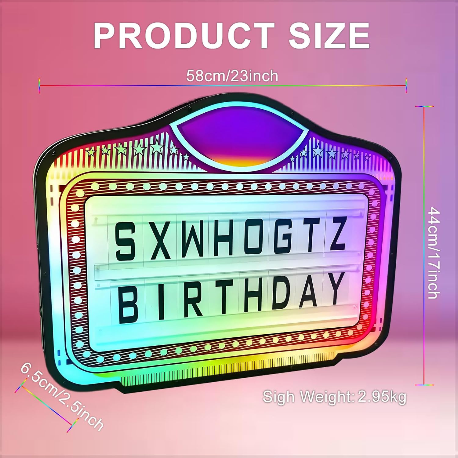 LED Bottle Service Sign with Color Lights & Letter/Number Kit for Events