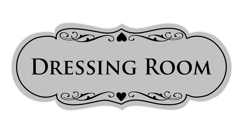 Dressing Room Sign Large Light Gray Designer Decorative Door Sign 1 Pack