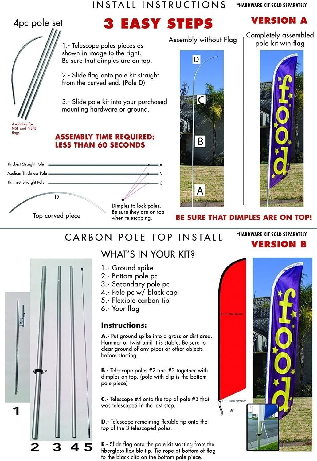 Mariscos Advertising Feather Banner Swooper Flag Sign with Flag Pole Kit and…