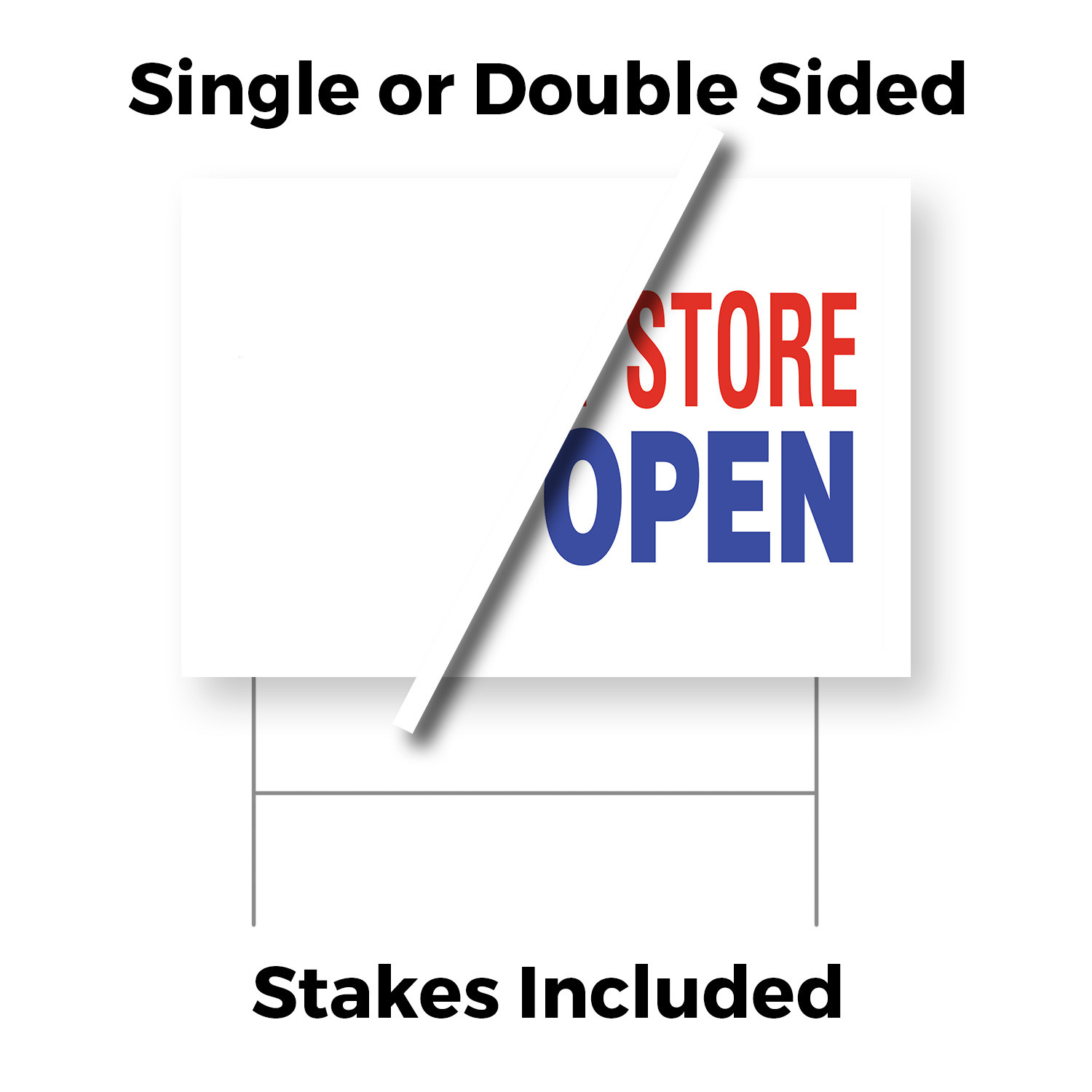 Discount Store Now Open Yard Sign Affordable Shopping, Grand Opening, Promotions
