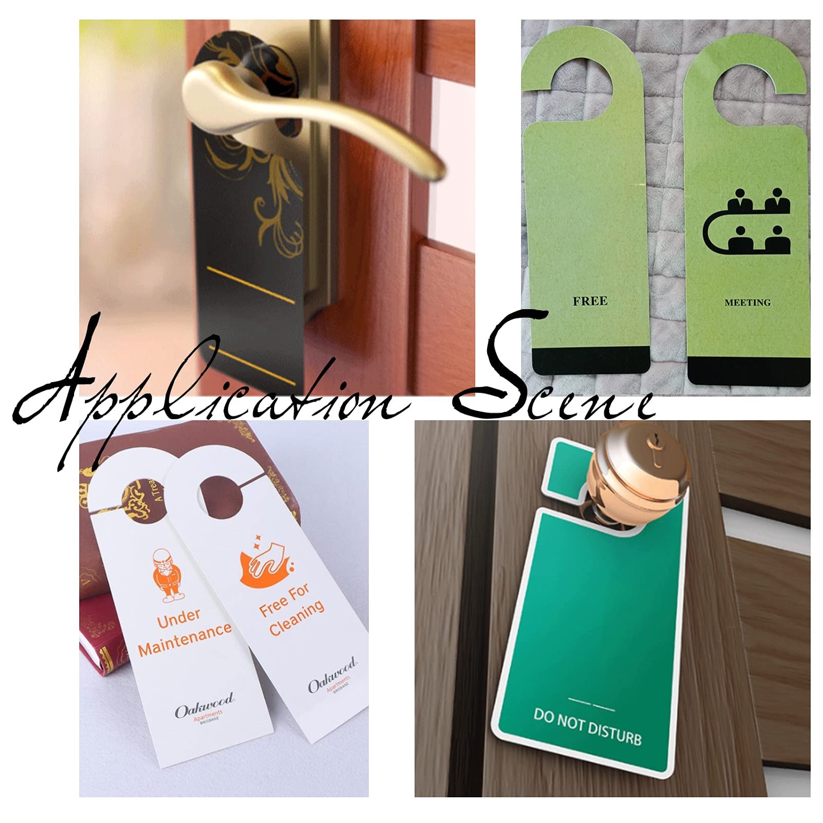 30 Pcs PVC Door Knob Hangers 8×3.23 inch Blank Door Signs to Write Your
