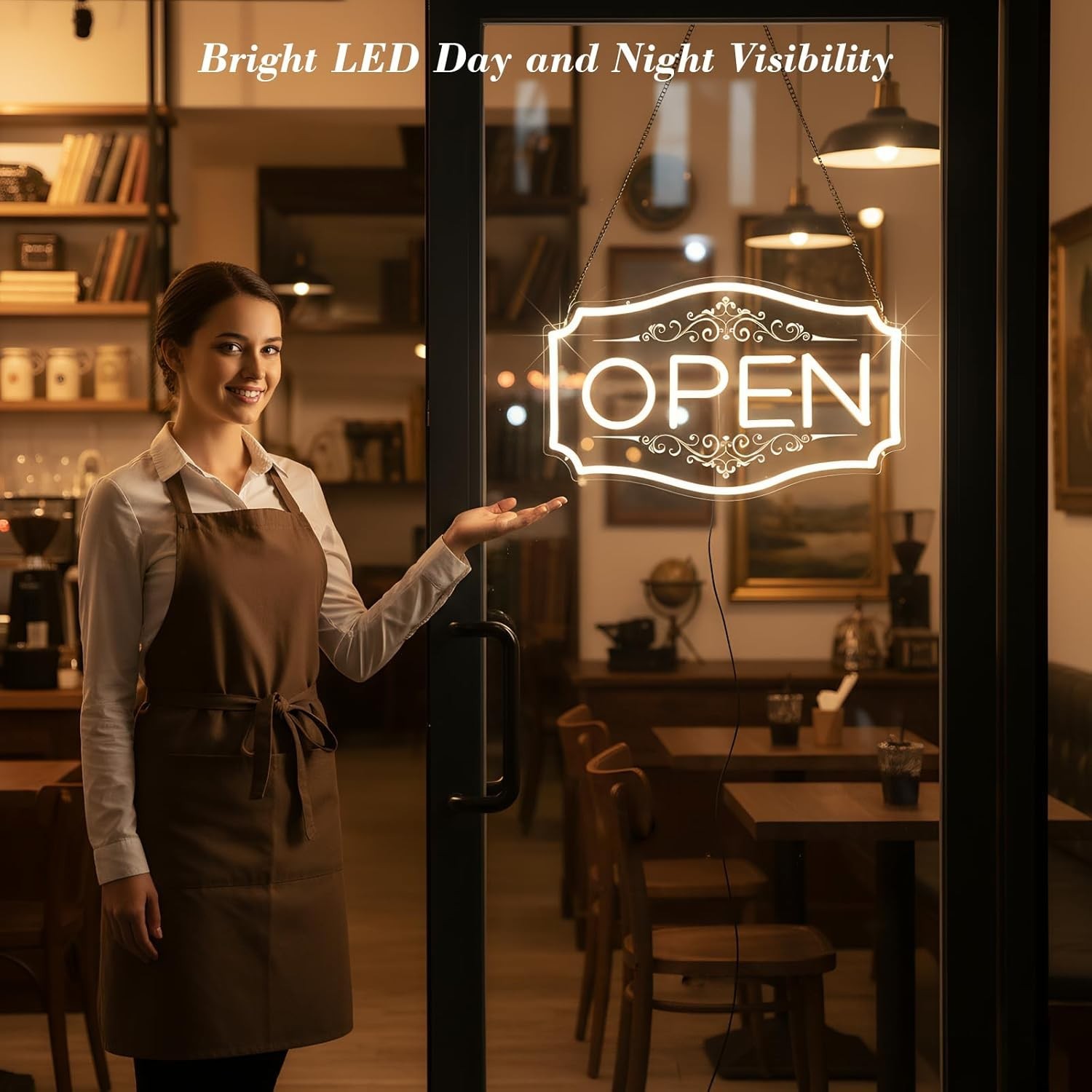 Open Sign for Business, LED Dimmable Neon Open Sign with 12V/2A Adapter, 16.5&Prime; X