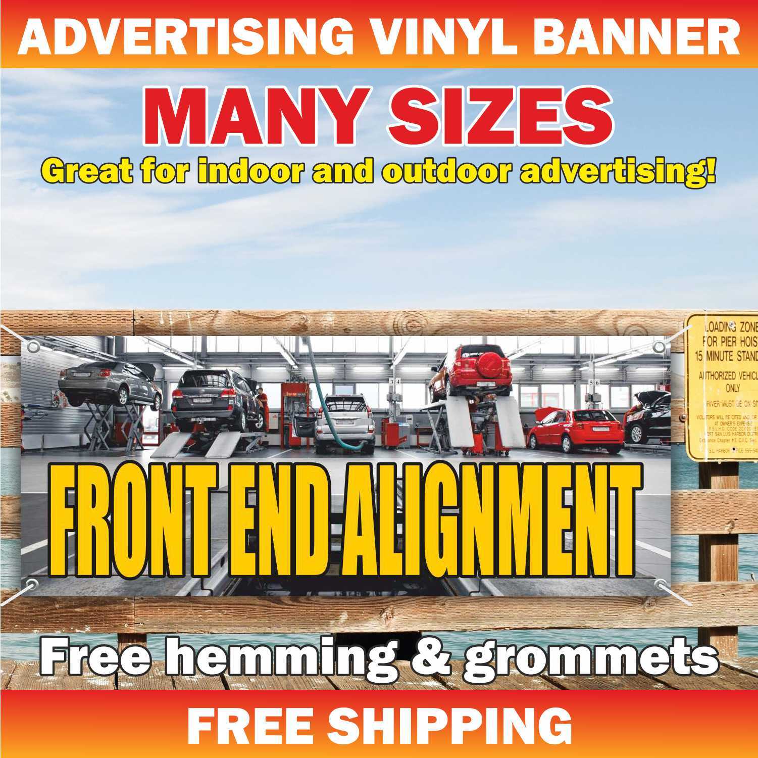 FRONT END ALIGNMENT Advertising Banner Vinyl Mesh Sign car auto service repair