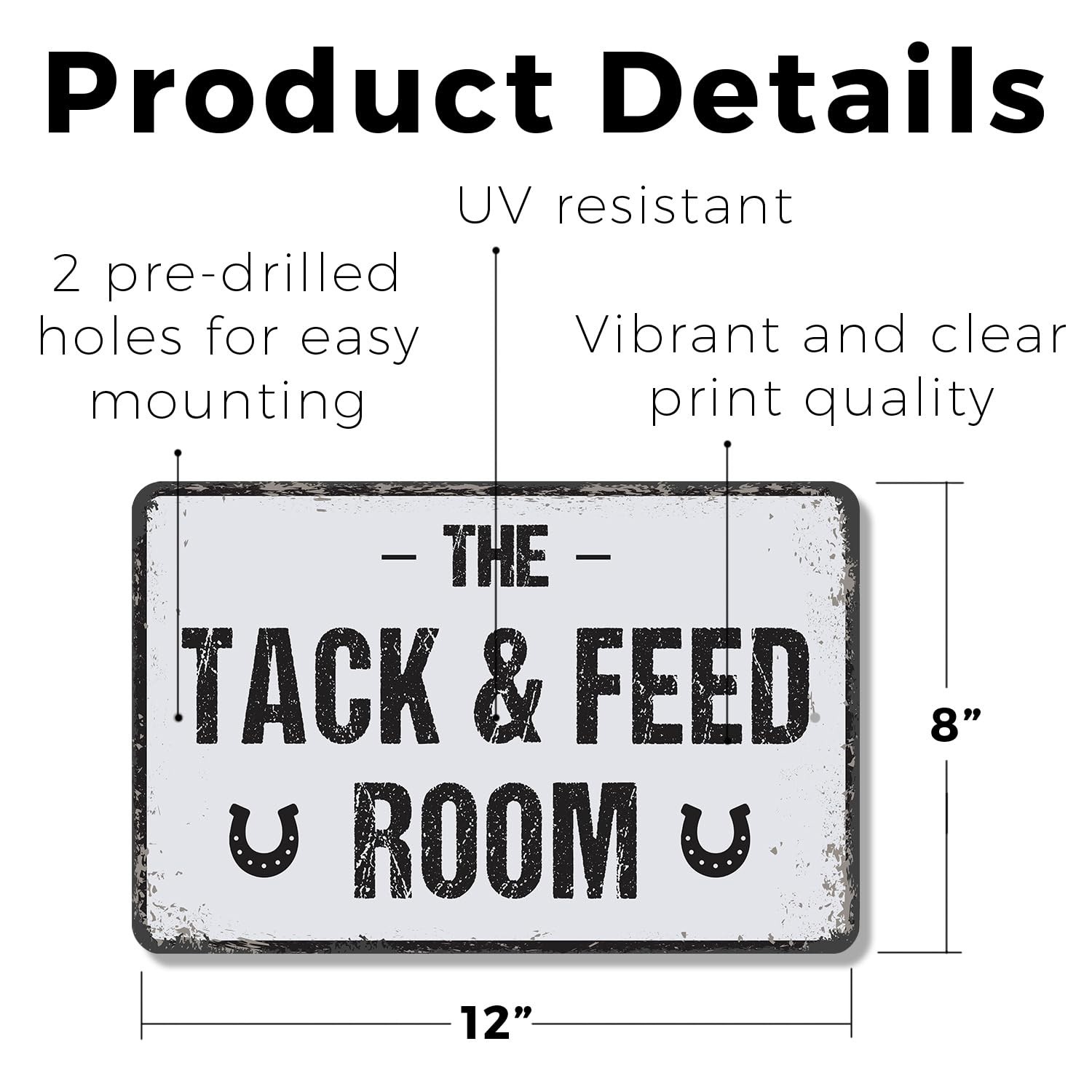 Tack And Feed Room (2 Pack) 8 Inch x 12 Inch Novelty Plastic Sign Saddles Bri…