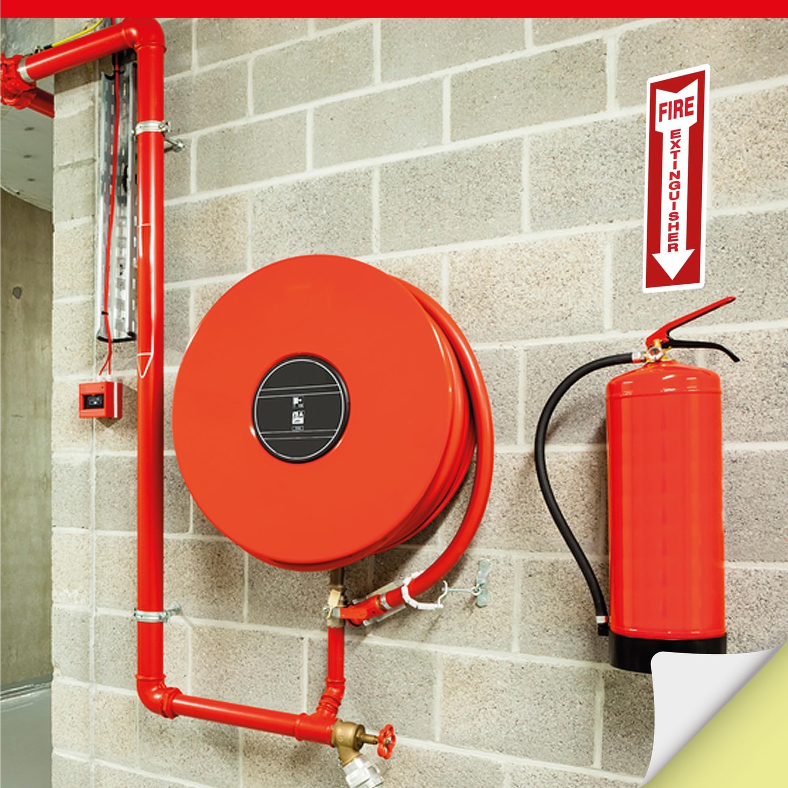 12 Pack Fire Extinguisher Stickers 4×12 Vinyl Sign Arrow Weatherproof