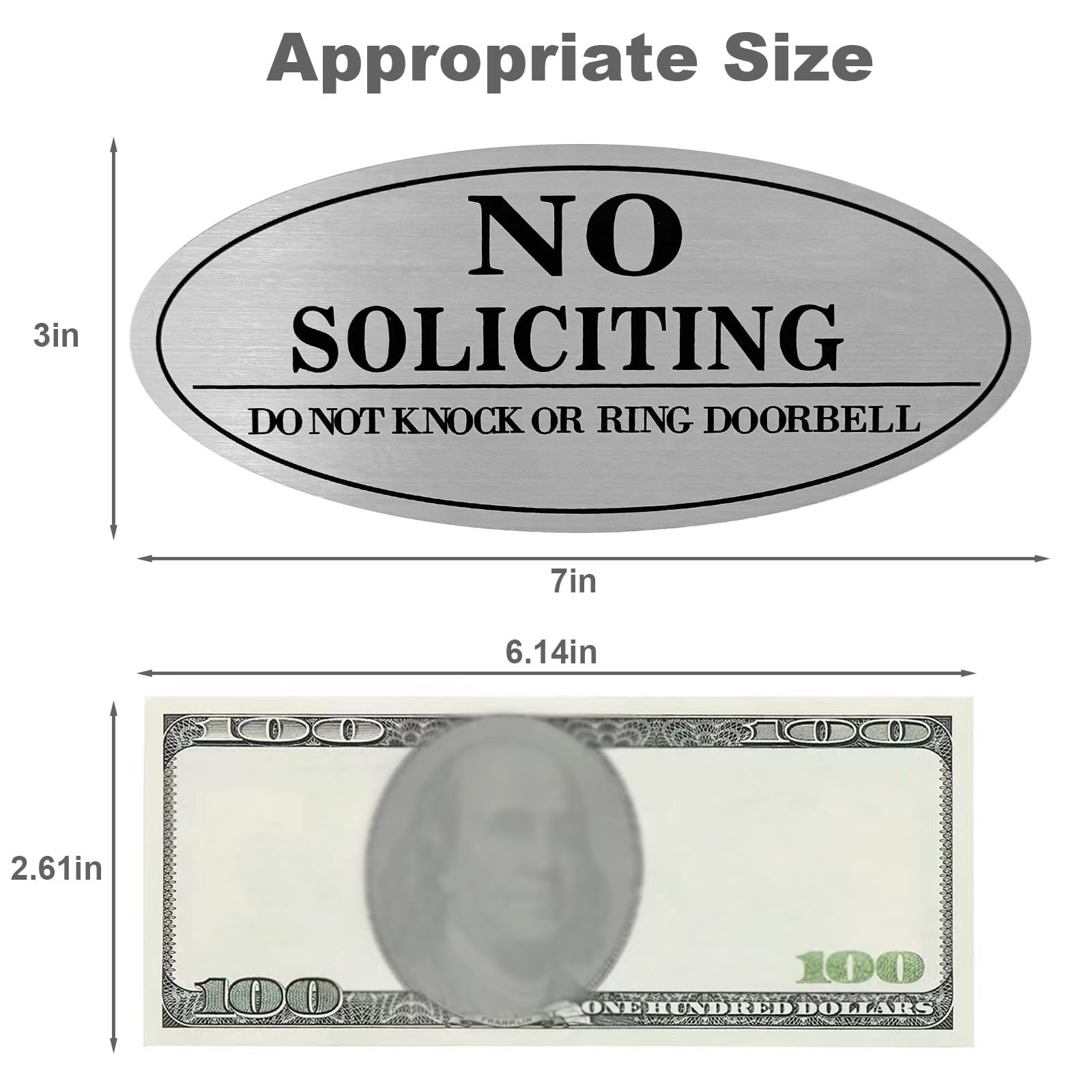 2 Pack No Soliciting Sign for House, Self-Adhesive Metal No Soliciting Signs …