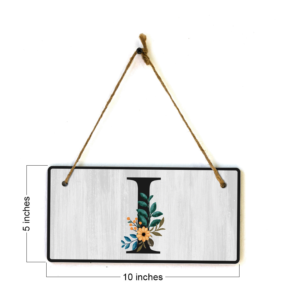 I Flower Decor 5×10 Hanging Wall or Door Sign | Alphabet Letter Room Decoration