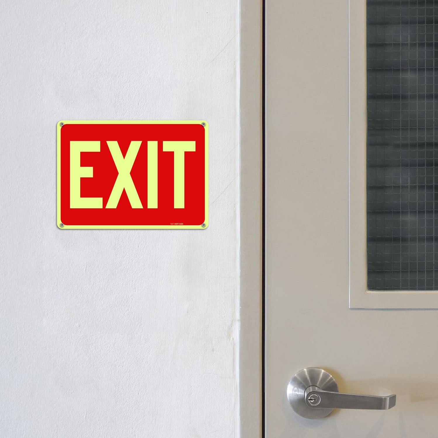 Exit Sign – 2 Pack – 10 x 7 Inches Rust Free .040 Aluminum Glow-In-The-Dark -…