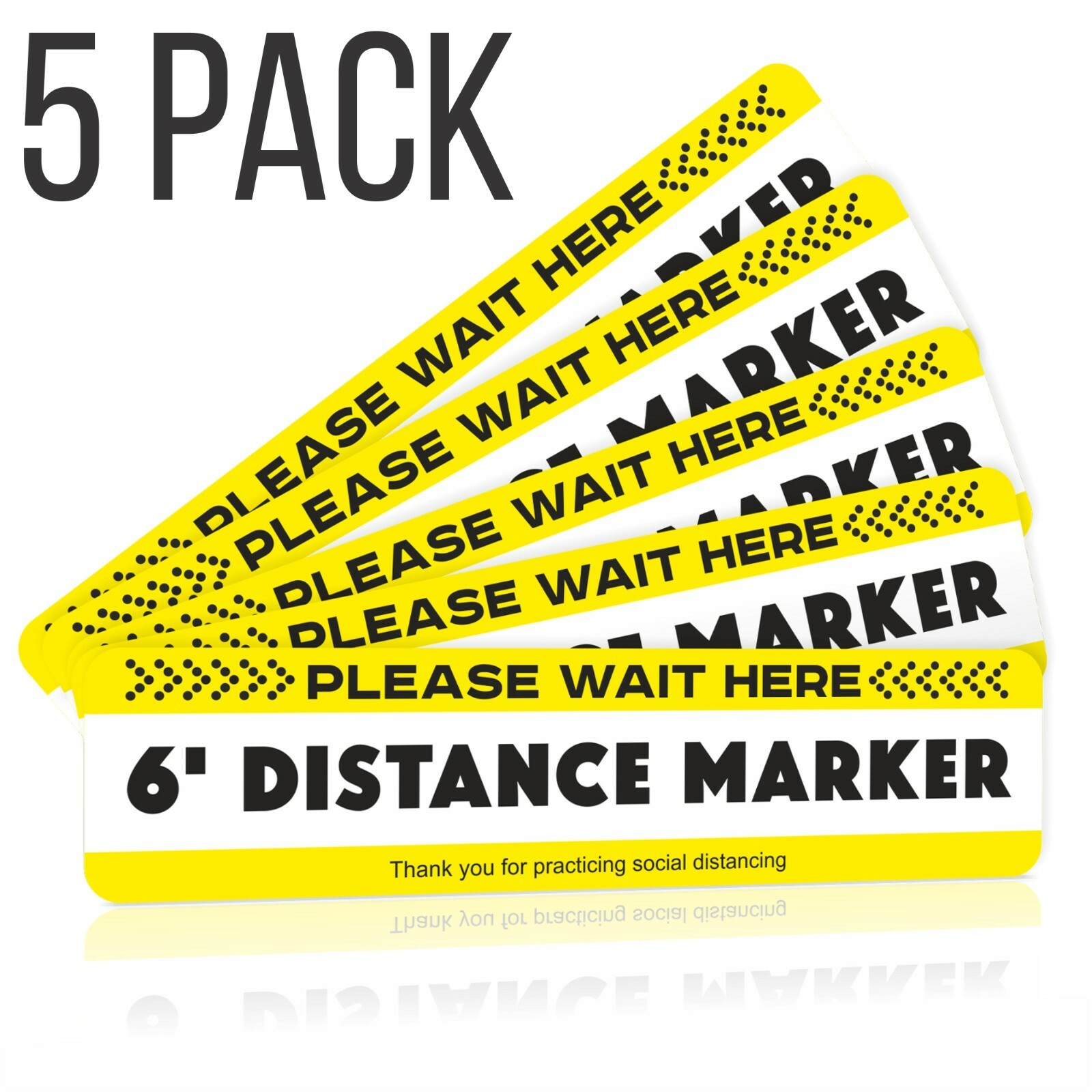 6 Feet Social Distance Markers Maintain Floor Signs Decal Stickers Carpet 5 Pack