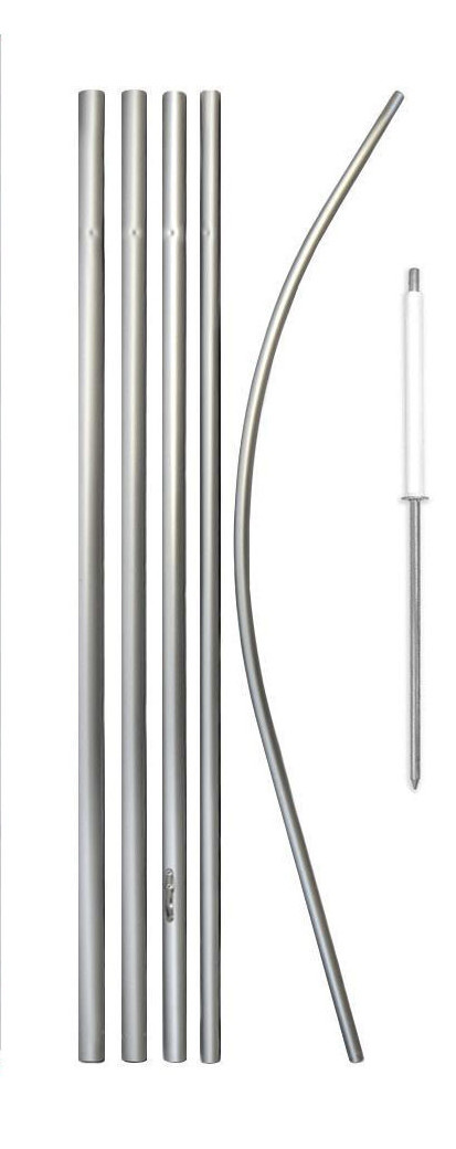 16FT ADVERTISING SUPER FLAG POLE & ECONOMY GROUND SPIKE BASE (flag not included)