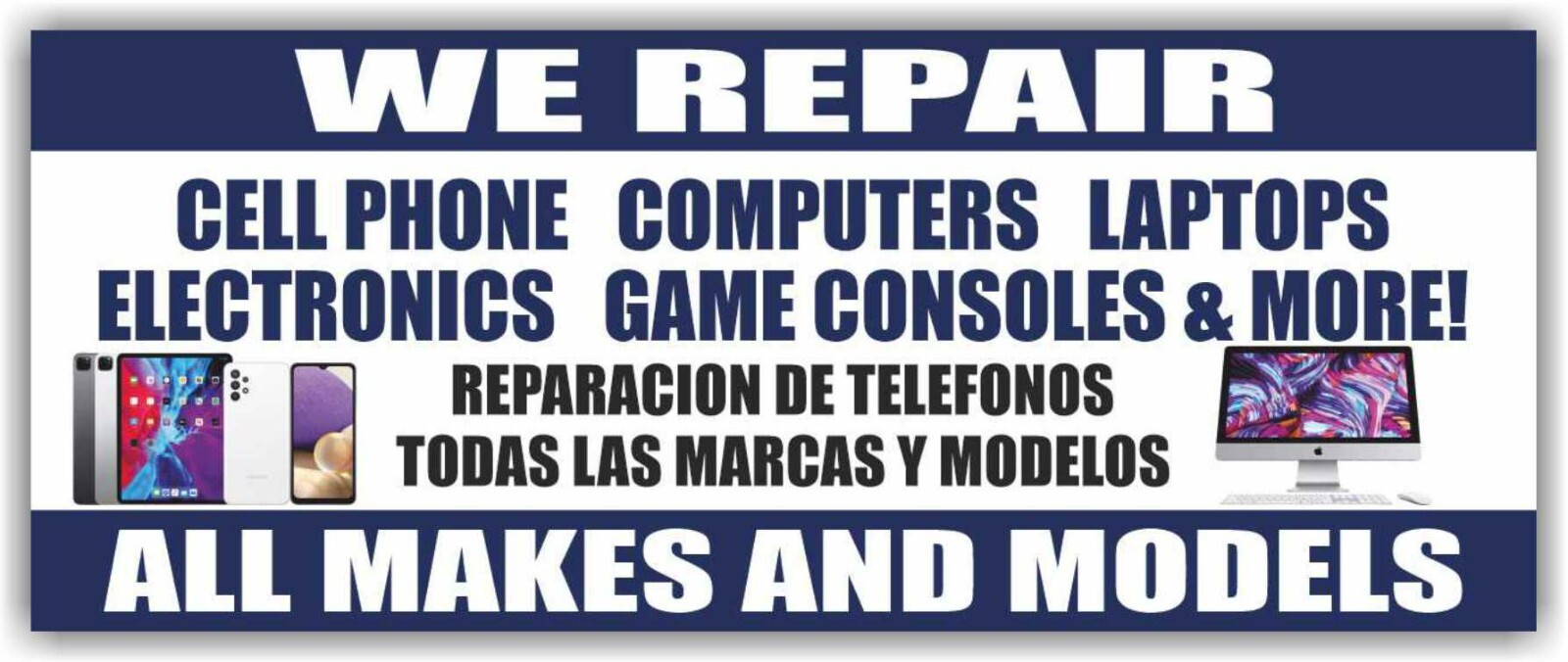 CELL PHONE REPAIR Advertising Banner Vinyl Mesh Sign service laptop computer fix