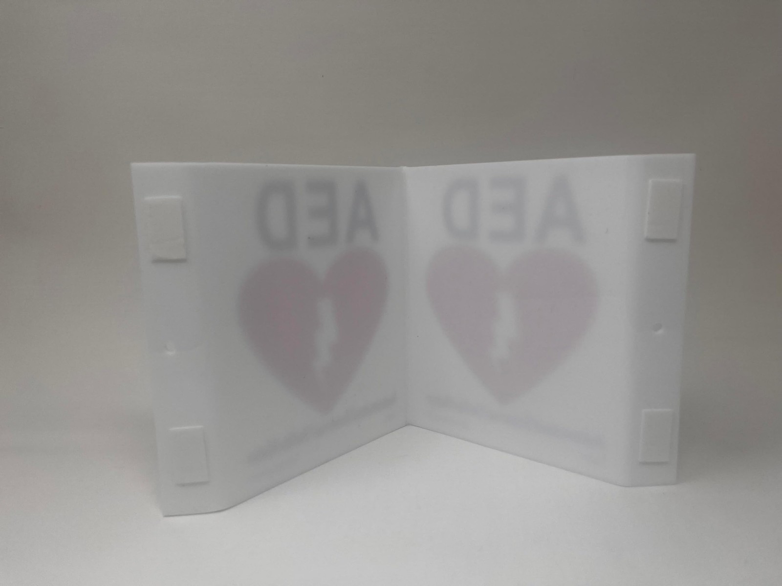 9x6x4 Inch Acrylic AED V Sign Standard Emergency Black Red On White