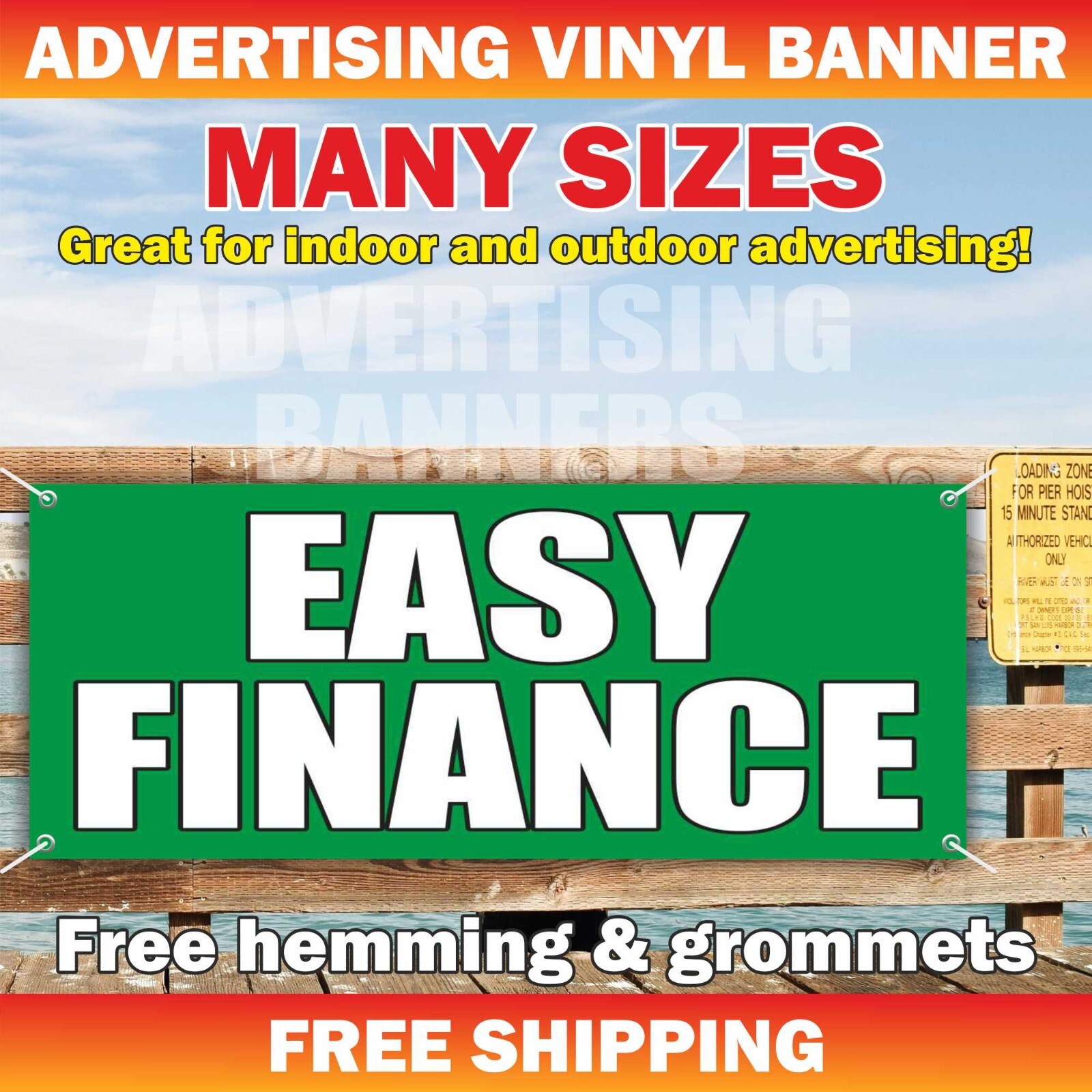 EASY FINANCE Advertising Banner Vinyl Mesh Sign Used Car Auto Sales Lot credit