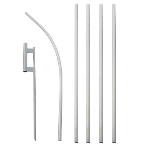 Feather Flutter Swooper Flag 16&prime; POLE + SPIKE Ground Stake Mount KIT 6 PACK