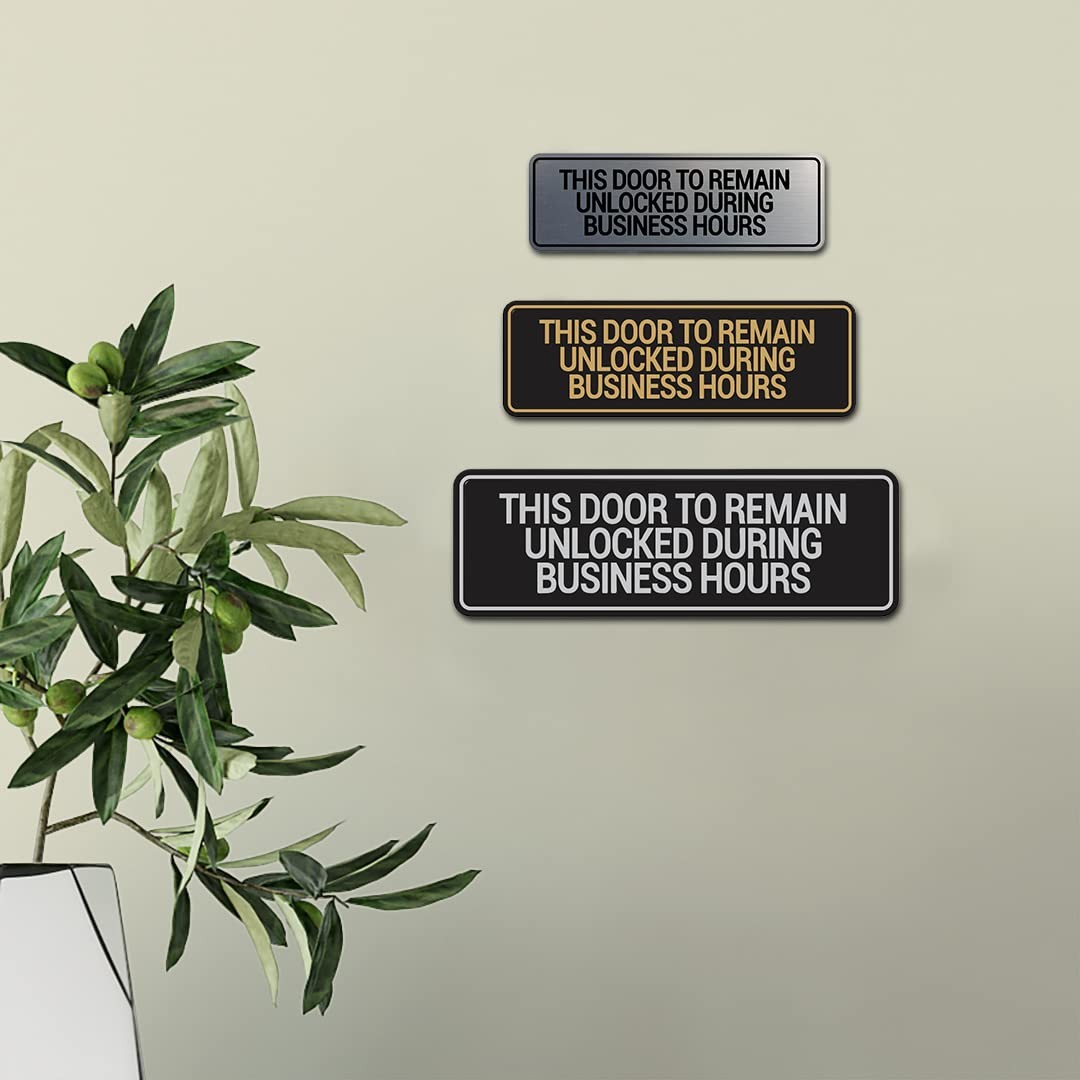 Signs ByLITA Standard This Door To Remain 2 x 6&Prime; – Small (1 Pack), Black
