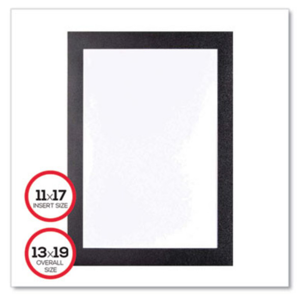 deflecto Self Adhesive Sign Holders, Clear with Black Border, 2/Pack