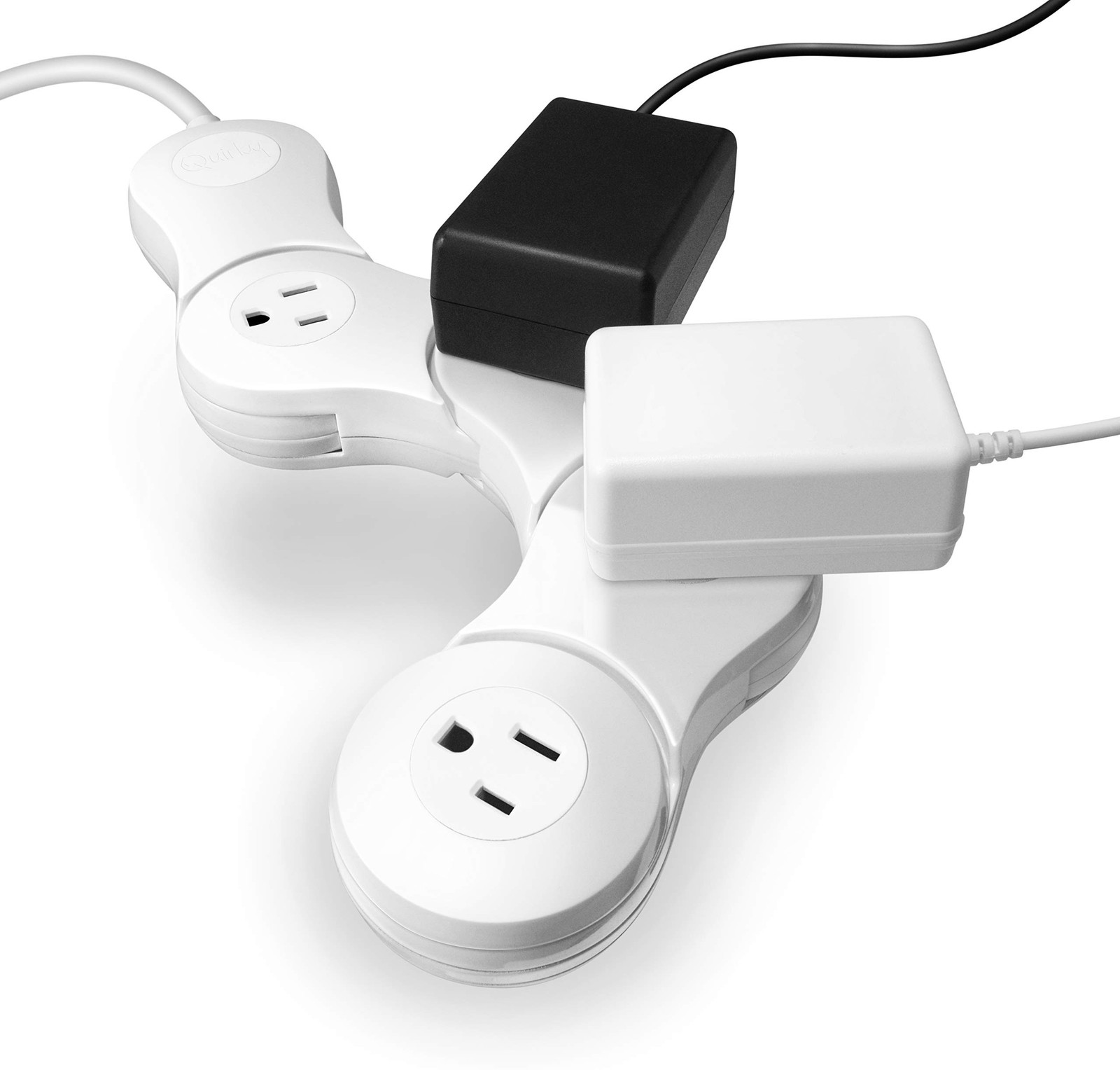 Quirky 4 Outlet Surge Protector Power Strip with On/Off Switch, 125V, White R