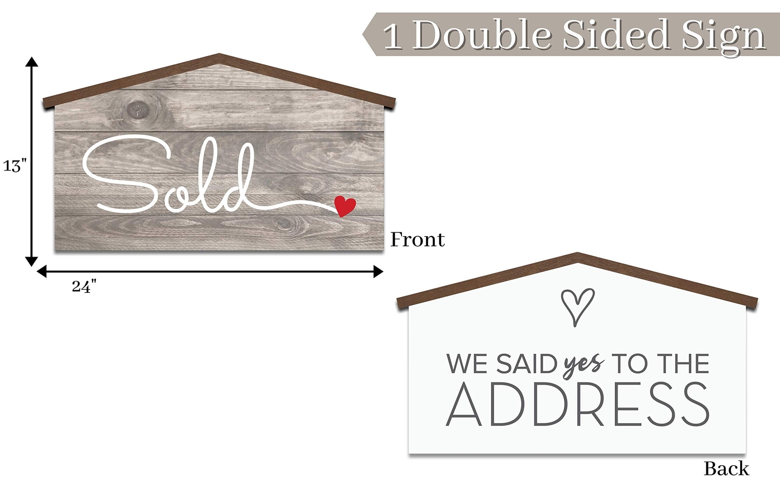 House Shaped Real Estate Prop Sign Large (24 inch) Large (24 inch)
