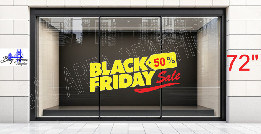 Large Black Friday % Sale Vinyl Sign – Shop Window Waterproof Promo ORACAL*