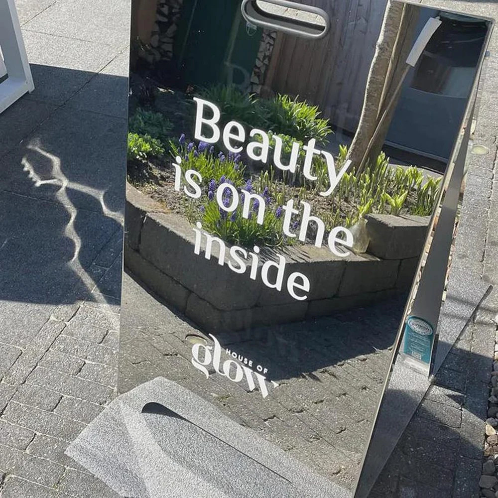 Metal A-Frame Sidewalk Sign Frame Sign Pavement Sign for Cafes Barbershop