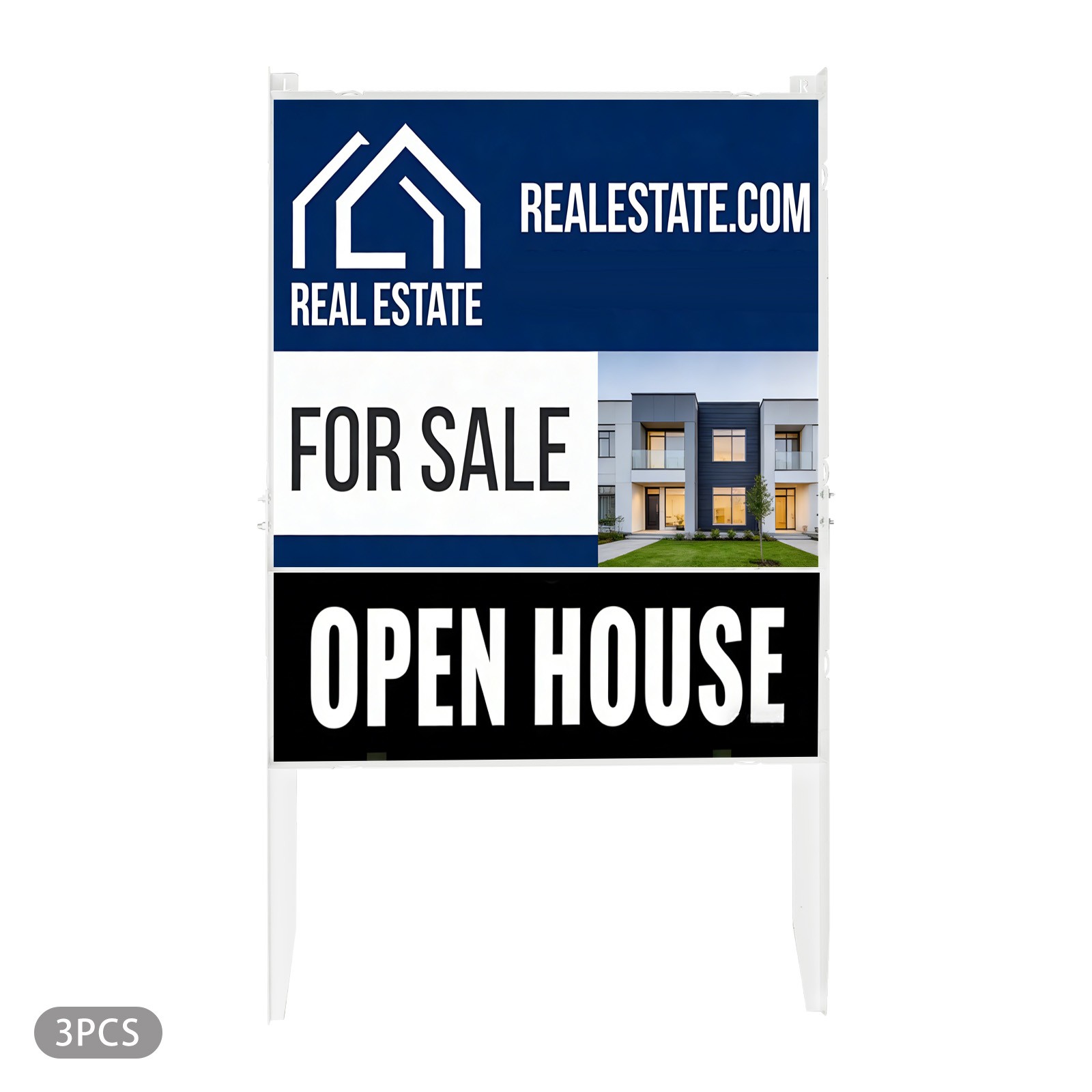 Metal H Frame Wire 3pcs Yard Sign Frames for Yard Signs 103*61cm White