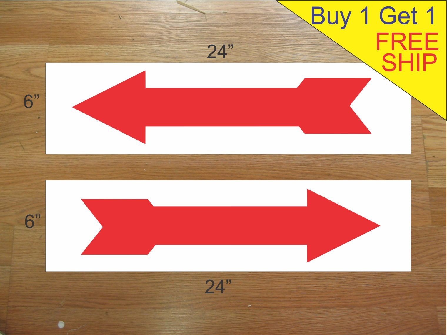 ARROW 6&Prime;x24&Prime; REAL ESTATE RIDER SIGNS Buy 1 Get 1 FREE 2 Sided Corrugated Plastic