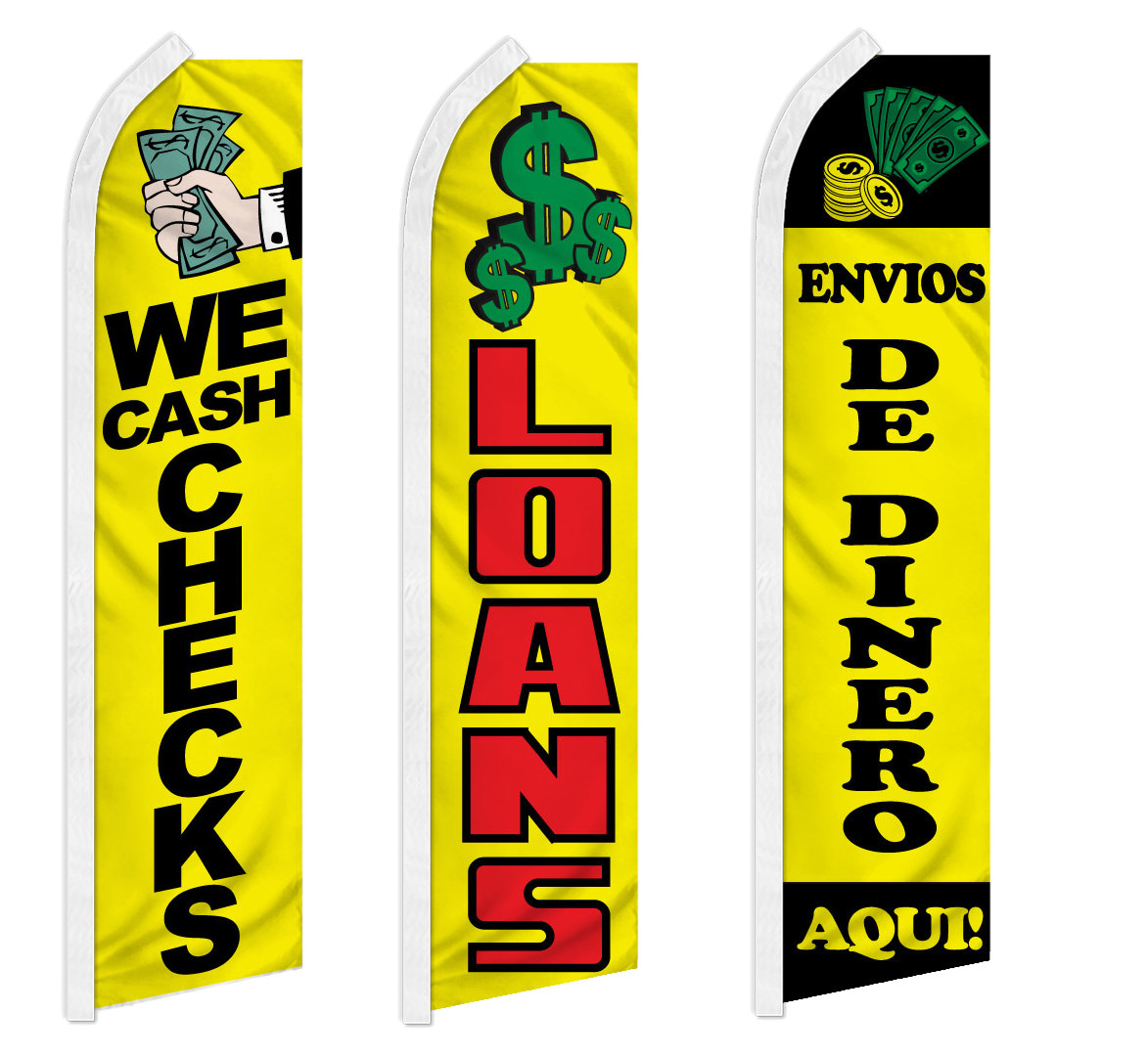 Cash Services Swooper Feather Flutter Flag We Cash Checks