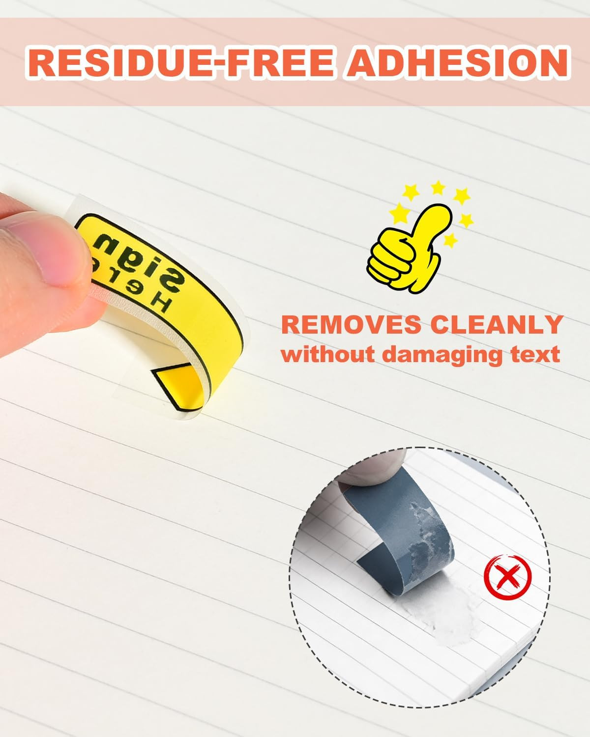 2 Styles Sign Here Sticky Tabs, 500 Pcs Sign Here Post It Flags, Signature Tags