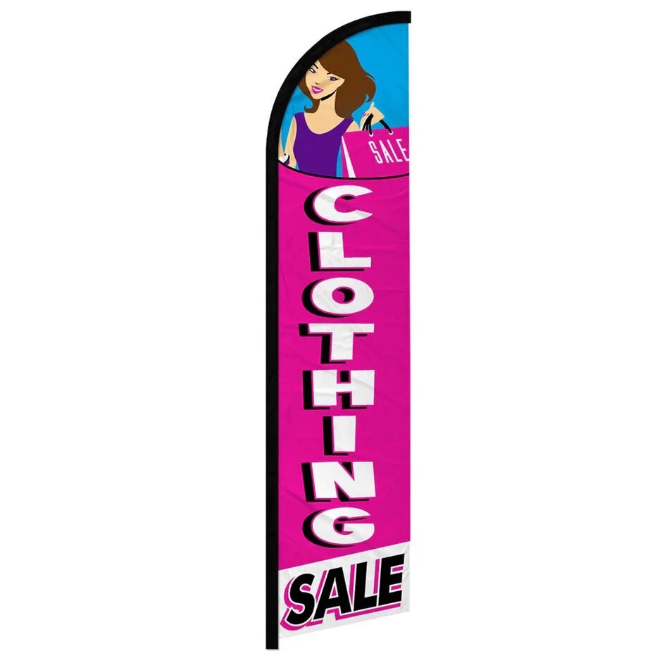 Clothing Sale Windless Full Sleeve Feather Advertising Flea Market Banner Flag