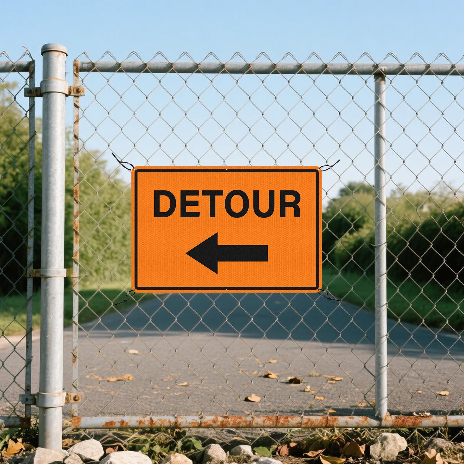 2 Pack Detour Sign Left Arrow 12×18 Inch Reflective Aluminum Road Safety