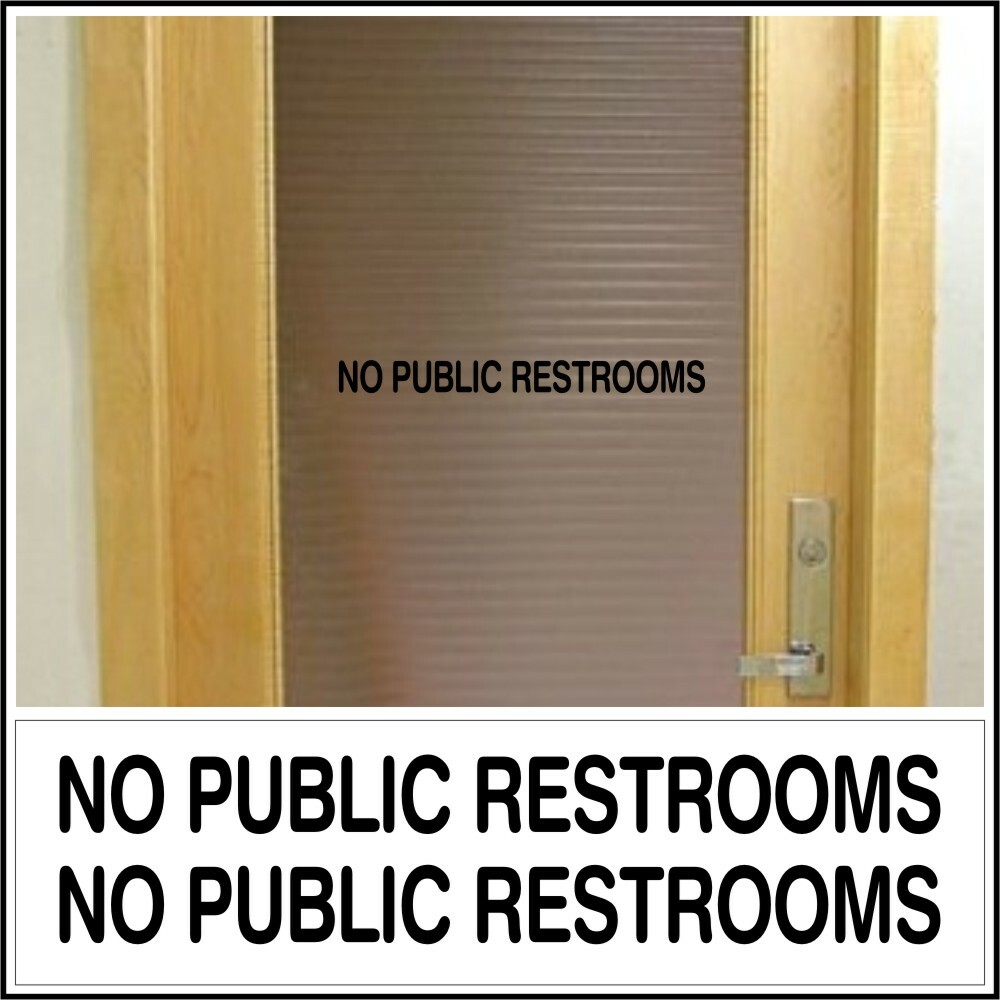 Office Business Shop Entrance Glass Door Decal Sticker NO PUBLIC RESTROOMS BLK L