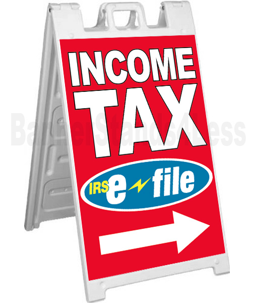 INCOME TAX E-FILE A-Frame Sign Sidewalk Signicade Pavement Sign – rb