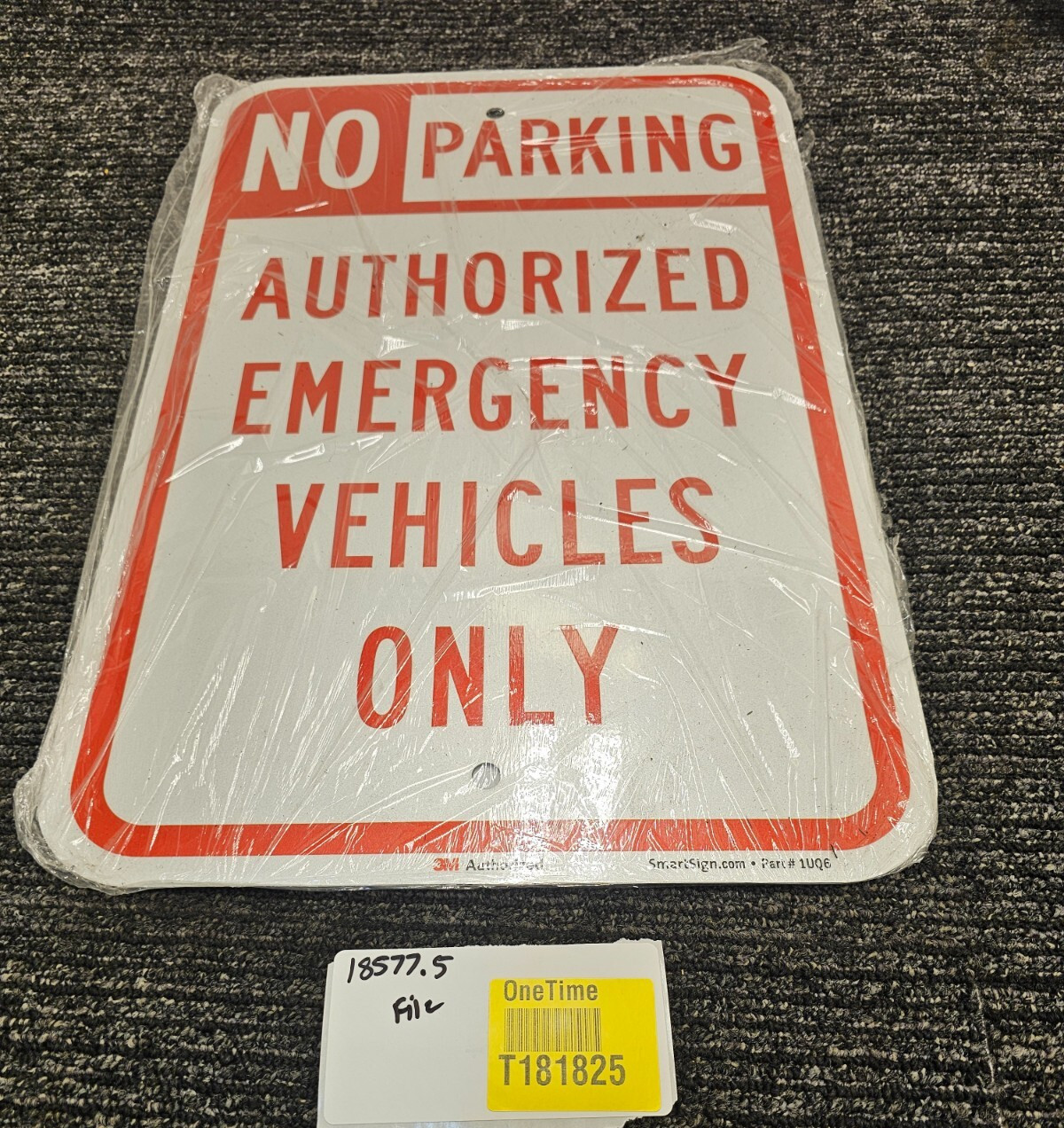 (QTY 4) SmartSign No Parking Authorized Emergency Vehicles Only Sign 18 x 12&Prime;
