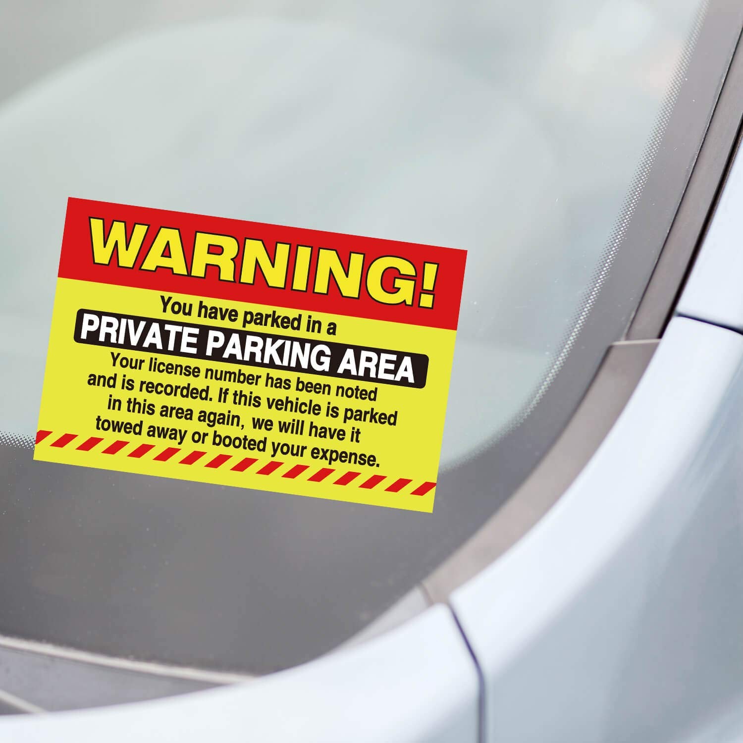 50 Private Parking Stickers, You Have Parked In A Large, Clear