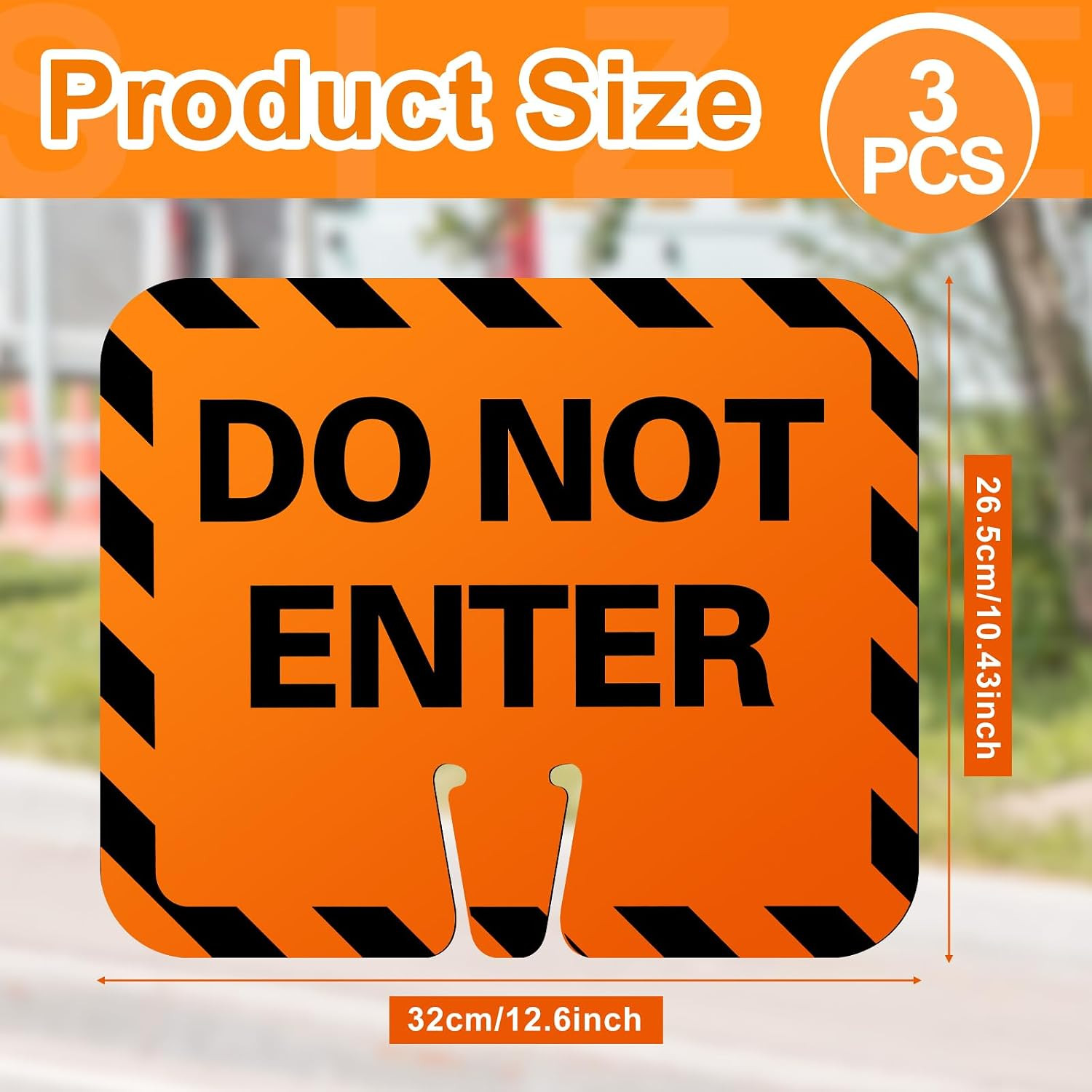 3 Pack Cone Top “Do Not Enter” Traffic Signs – Double-sided High Visibility PVC