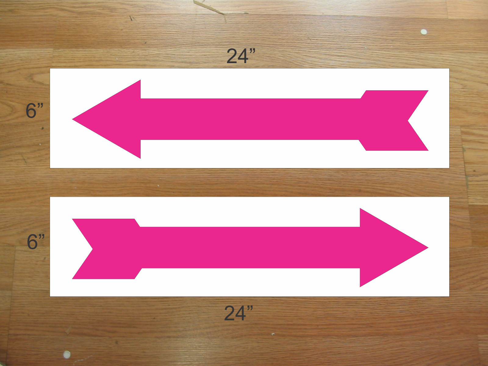 ARROW HOT PINK 6&Prime;x24&Prime; REAL ESTATE RIDER SIGNS Buy 1 Get 1 FREE 2 Sided Plastic