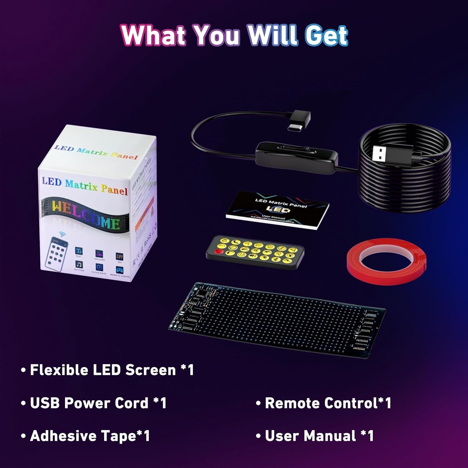 Waterproof Programmable LED Display – Flexible Windshield Eyes for Cars & Trucks