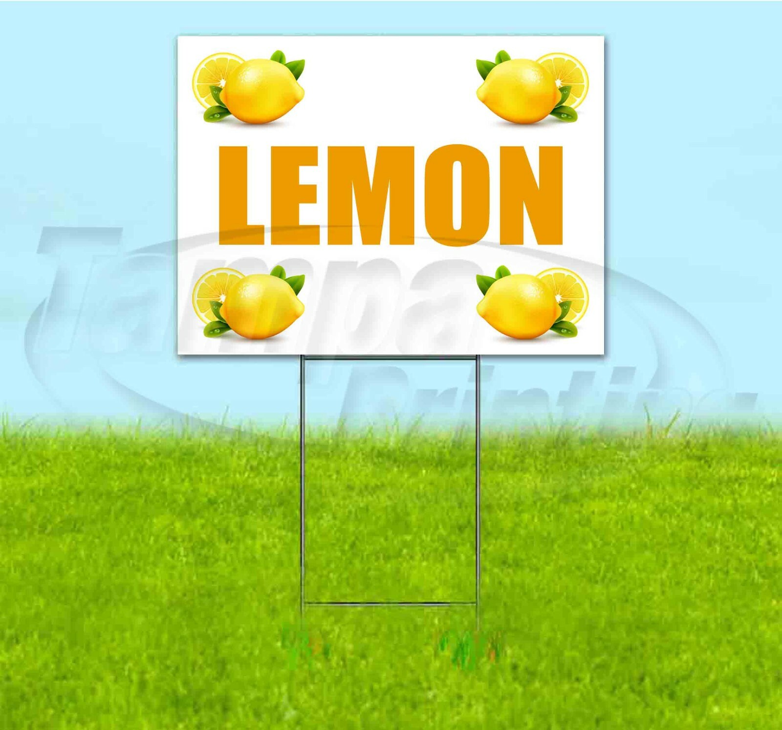 LEMON 18×24 Yard Sign WITH STAKE Corrugated Bandit USA BUSINESS PRODUCE