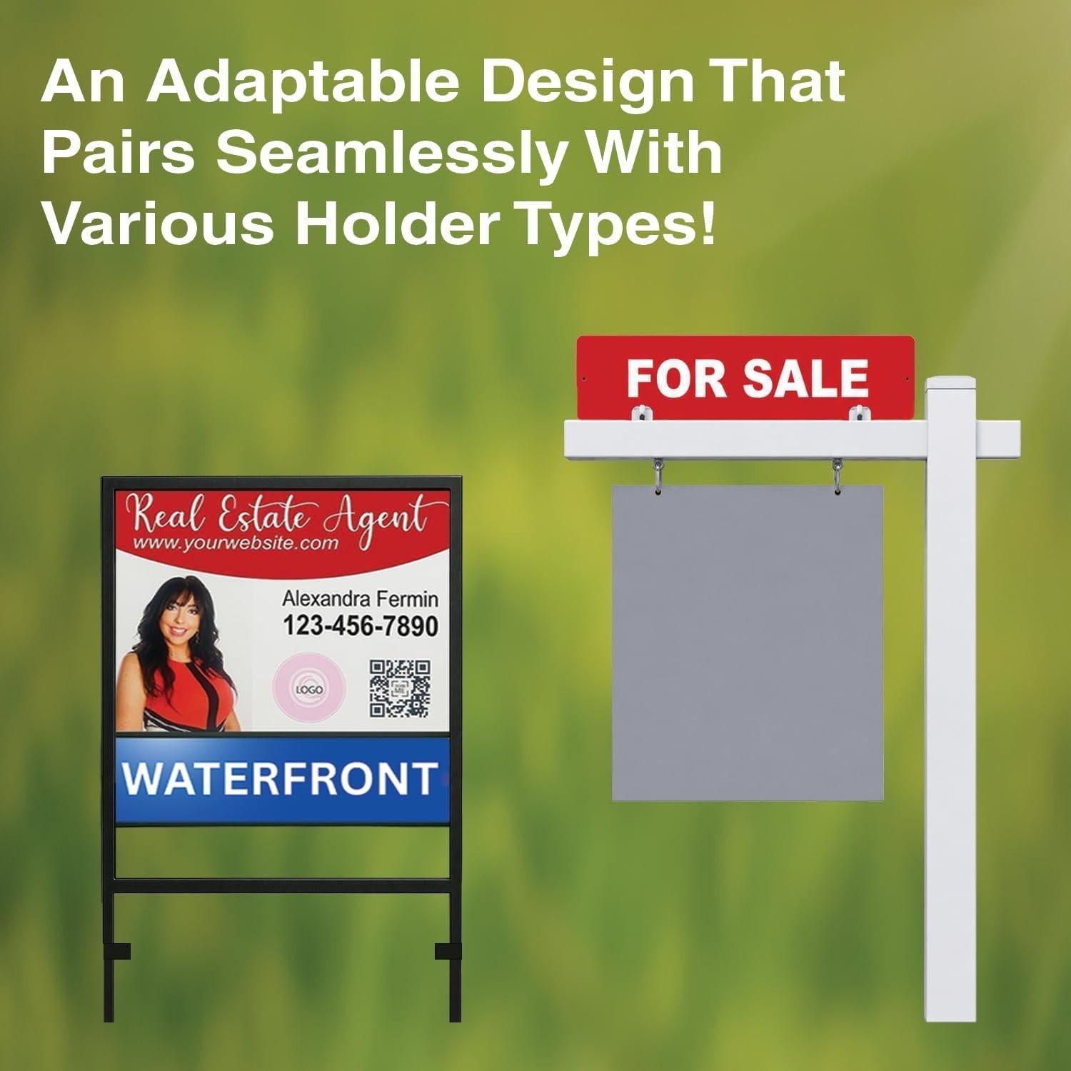 Real Estate Rider Sign 6×24 Aluminum Double-Sided Pool Black