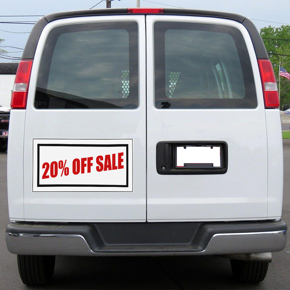 Car Magnet Set of 2 20% off Sale Promotion Business Industrial Sign