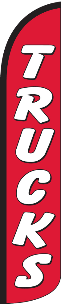 Trucks Red/White Windless Full Sleeve Swooper Flag Feather Banner