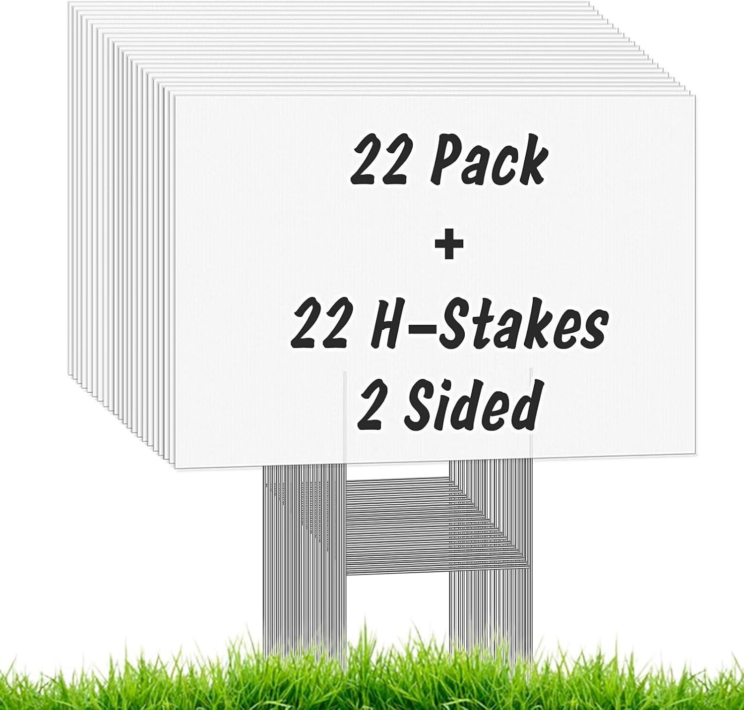 22Pcs Blank Yard Signs with Stakes, 17X12Inch White Garden Yard Signs Yard Sale
