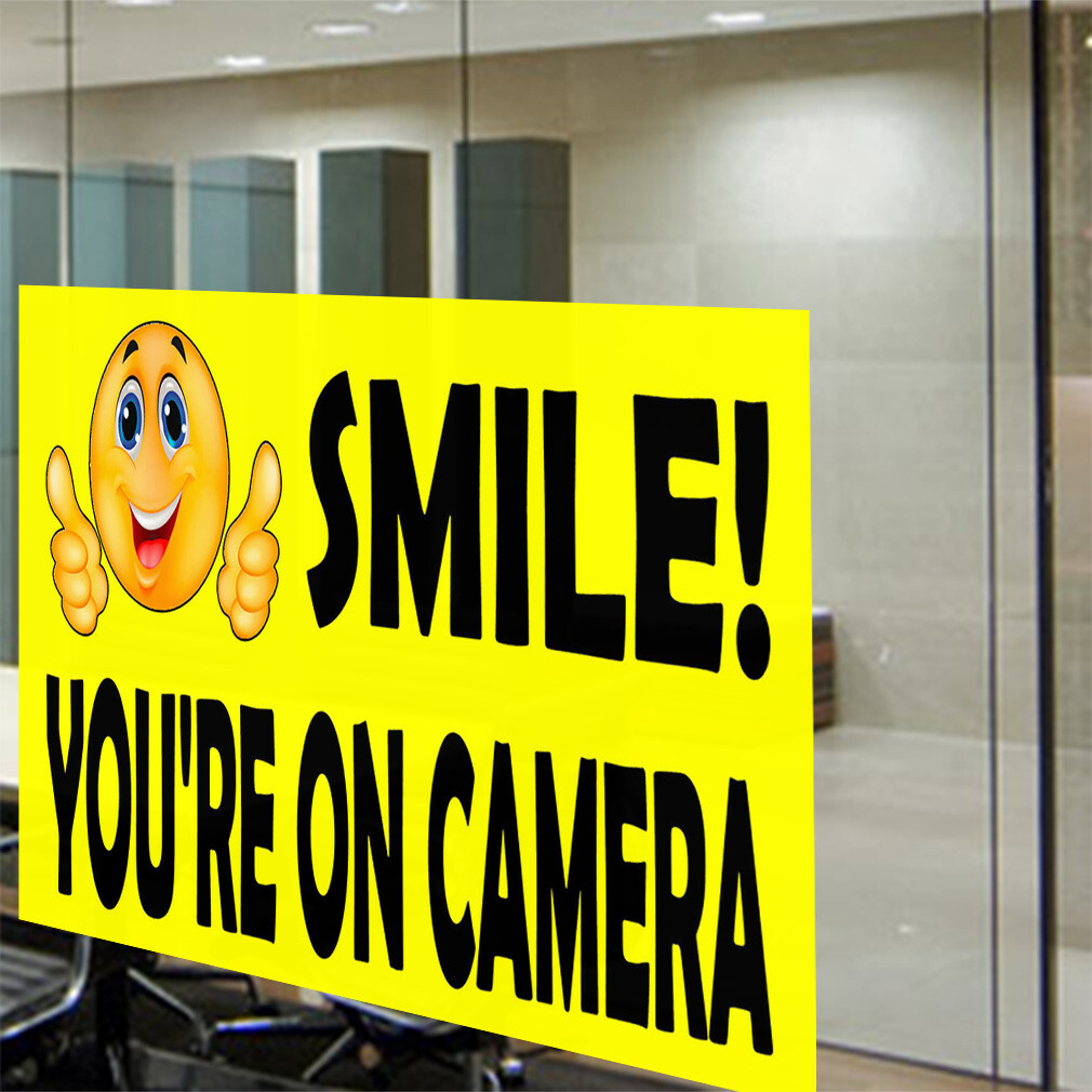 Decal Stickers Smile You Are on Camera Vinyl Store Sign Label Hobbies