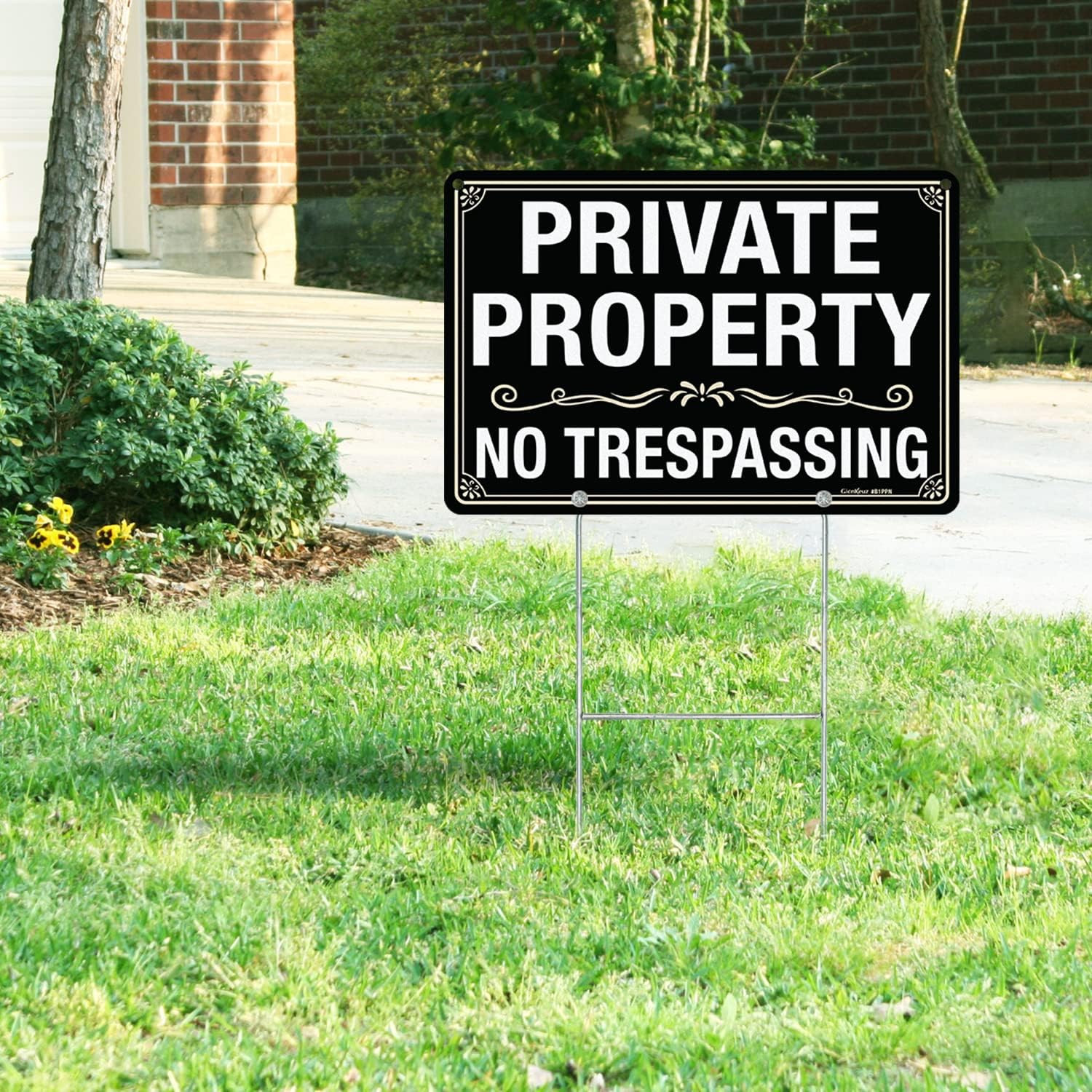 3 Pack No Trespassing Signs Private Property Sign 12×8 inches, 12&Prime;×8&Prime; 3