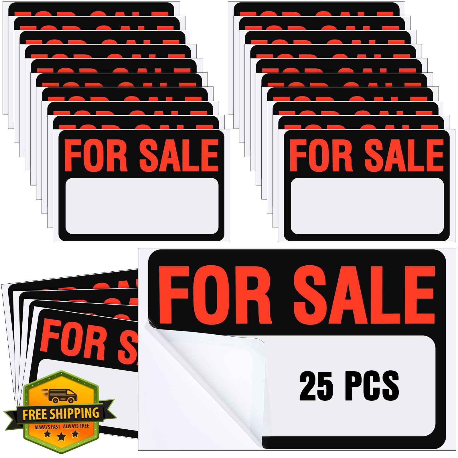 Seajan Car Sale Signs Classic Black 9×12 White Red Waterproof