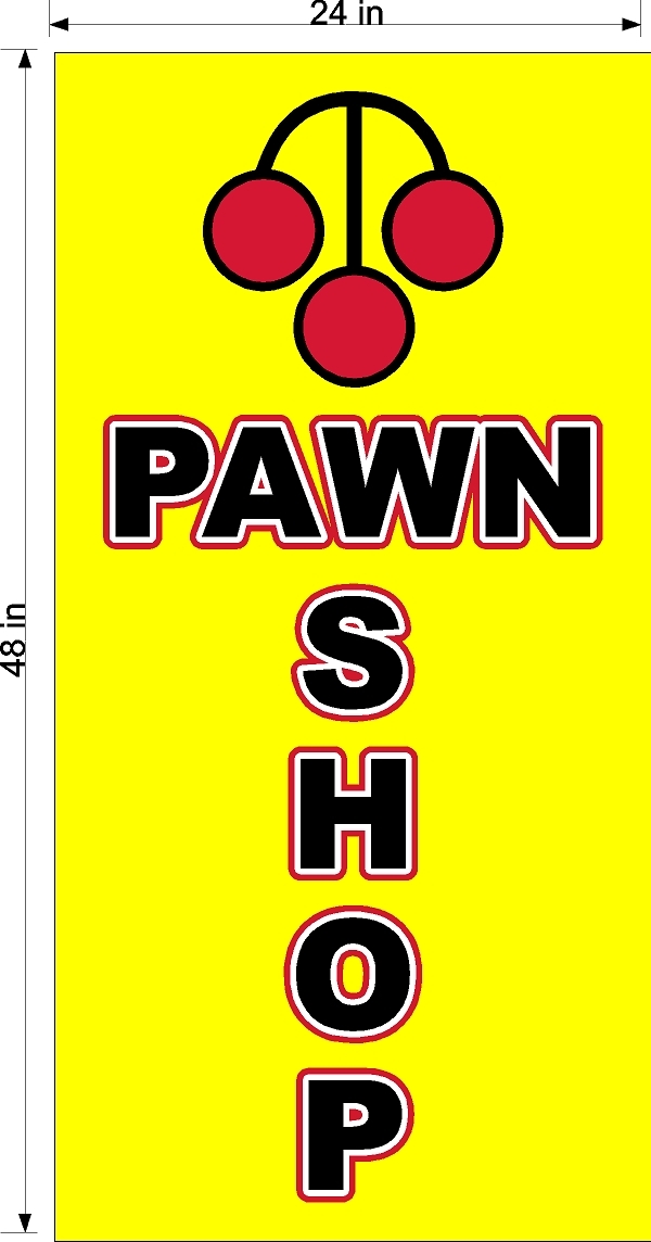 NEW PERFORATED WINDOW VINYL DECAL PAWN SHOP 2&prime; X 4&prime; GRAPHIC VERTICAL