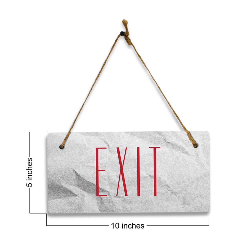 Exit 5&Prime; x 10&Prime; Hanging Wall or Door Sign | Rustic Twine | Home and Business