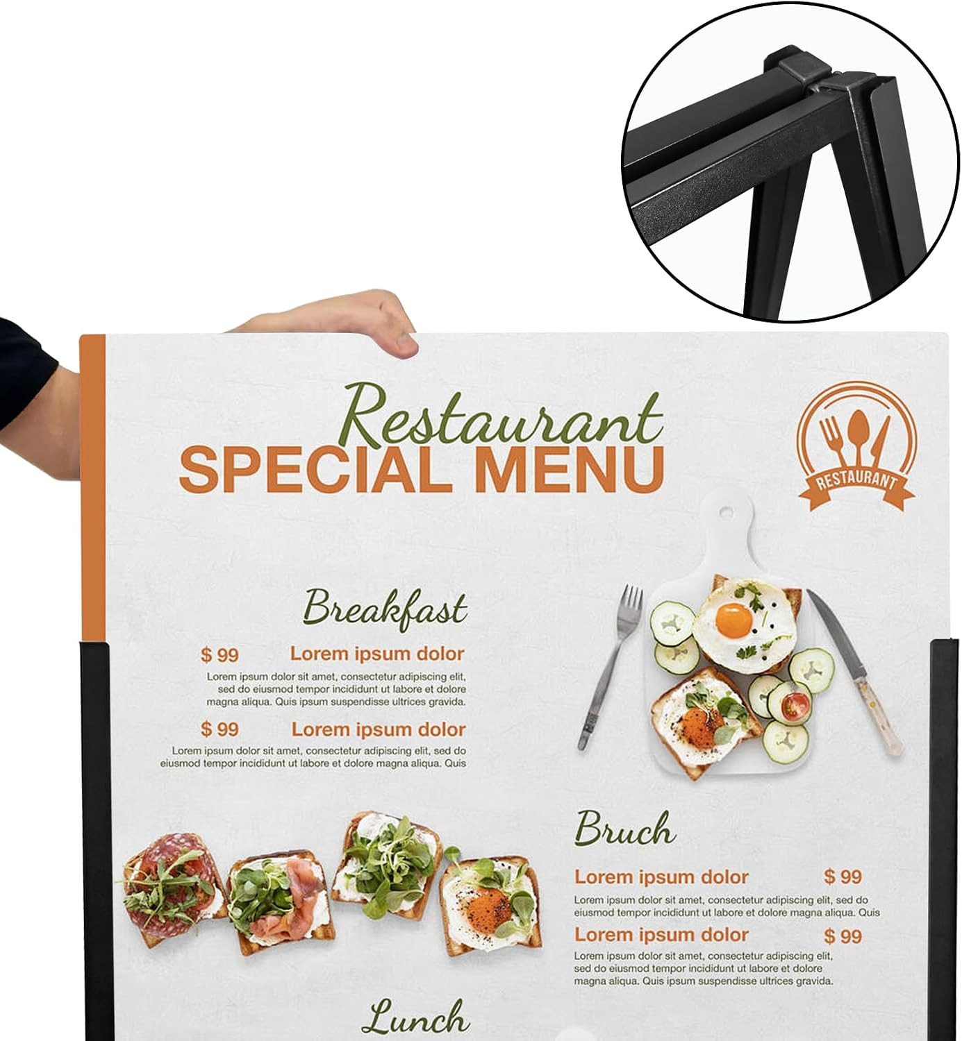 Heavy Duty a Frame Sidewalk Sign 24X36 Inch, Double-Sided Folding Sandwich Board